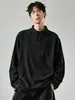 Camiseta de manga larga para hombre de forro polar de doble cara para otoño e invierno con cuello alto de botones a presión, capa base casual, top liso a la moda, ropa interior cálida