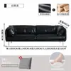 Sofá de Cuero Vintage, Estilo Minimalista de Lujo Ligero Italiano, Adecuado para Sala de Estar, Recepción, Apartamento de Alquiler, Espacio Pequeño, Sofá Recto Casual de Tres Plazas