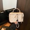Bolso de Mano Pequeño Texturizado de Moda para Mujer 2025 Nueva Moda Acolchado Bandolera Tipo Caja con Cadena Versátil