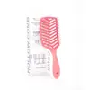 Pente Largo de Dentes Grossos Platina Atacado, Pente Suavizante de Cabelo Fluffy em Forma de V, Pente para Modelar Cabelo Vazado, Conjunto com Caixa de Presente, Design Grande Curvo Vazado