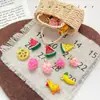 Colgante de Pato de Dibujos Animados Esmaltado en Aleación Pintado a Mano Mini Fruta Cadena para Teléfono Pulsera Pendientes Collar DIY