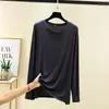 Nueva colección de Primavera y Otoño: Camiseta interior de modal de talla grande, corte holgado, con protección solar para mujer, versátil y transpirable, adecuada para usar como capa exterior o como camiseta
