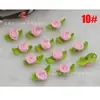 2 cm Comercio Exterior Venta Caliente 15 Colores Mini Rosa Exquisito con Hoja Cinta Hecha a Mano Pasador DIY Flor Decorativa para Ropa