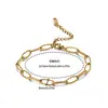 Pulsera Transfronteriza Nuevo Estilo Francés Retro de Eslabones Geométricos Exquisita en Color Dorado y Acero, Joyería de Acero Inoxidable Moderna y Versátil
