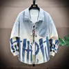 Camisa de Manga Larga Tie-Dye para Hombre Primavera y Otoño Adolescente Moda de Marca Holgada Moda Camisa Estudiante de Secundaria y Preparatoria Abrigo