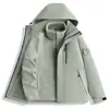 Tallas Grandes Nueva Chaqueta de Montañismo para Exteriores para Hombre Chaqueta Impermeable a Prueba de Viento Tres en Uno Desmontable Engrosada Chaqueta de Otoño e Invierno para Mujer