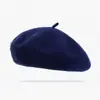 Boina de Lana de Moda para Niños Otoño e Invierno Nuevo Cálido Sombrero de Pintor Color Sólido Cuadros Lana Sombrero de Pintor para Niños