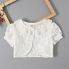 Nuevo Chal de Manga Corta para Niñas Chaleco Pequeño de Verano Estilo Coreano Cardigan Blanco para Niños Chal Capa Delgada Pequeña Exterior