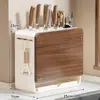 Estante de Almacenamiento para Cuchillos Cocina Multifuncional Encimera Cuchillos Palillos Cuchara Estante Integrado para Almacenamiento Hogar Organizador para Colocar Tabla de Cortar