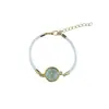 Pulsera de Flores Secas, Flor Eterna, Gipsófila, Narciso, Pulsera con Marco de Aleación Dorada, Pulsera Tejida a Mano con Flores Reales