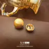 Pendientes Redondos Cepillados de Nicho Europeos y Americanos, Pendientes con Diseño Personalizado Retro en Forma de Anillo, Pendientes Pequeños, Sencillos y Versátiles para Mujer