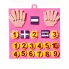 Placa de Aprendizagem de Feltro Tabuleiro de Dedos Matemático Treinamento Prático Adição e Subtração de Números Educação Infantil Brinquedo Busy Board Materiais Didáticos Feito à Mão