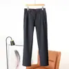 Calças Incríveis! Seda Matte de Alta Qualidade com Alta Elasticidade! Calça Masculina Versátil Casual Moda Business Reta Longa