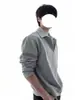 Sudadera con Capucha y Cuello de Camisa Falso Gris de Dos Piezas para Hombre, Otoño, Patchwork, Estilo Americano, Media Cremallera, Manga Larga, Camiseta Base
