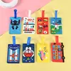 Cartão de Embarque de Desenho Animado PVC Atacado Criativo Conjunto de Cartões de Identificação de Aeronave de Desenho Animado Cordão Silicone Cartão de Embarque de Bagagem