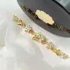 Pulsera Cadena de Mariposa de Zirconia Chapada en Oro de 18 Quilates, Trébol de Cuatro Hojas, Pulsera de Cristal Hecha a Mano DIY, Colgante de Flor de Cinco Pétalos