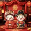 Almofadas de cabeceira para quarto de noiva antigo estilo chinês, dote de casamento, um par de bonecos de pelúcia para a cama, almofadas de pelúcia para a cama
