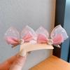 Clip para bebé de orejas de conejo con lazo tridimensional de perlas estilo coreano, pasador infantil de seersucker pequeño y fresco, tocado lindo
