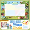 Lienzo de Agua Manta de Aprendizaje Mágica de Agua Tela de Escritura con Agua Pintura para Niños Manta de Pintura Mágica con Agua Transparente de Gran Tamaño Grafiti Repetido