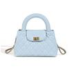 Bolsa de Corrente Estilo Tweed Bolsa Feminina Matelassê Bolsa de Mão de Alta Qualidade 2025 Nova Bolsa Feminina de Couro Genuíno Transversal de Ombro Único Bolsa Quadrada Pequena