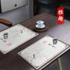 Em estoque novo estilo chinês quadrado tapete de mesa de couro hotel casa impermeável antiderrapante tapete de isolamento térmico de couro pode ser feito para mapear mercadorias