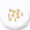 Cuentas espaciadoras de oro de 14 quilates que conservan el color, microincrustadas con diamantes, 6 mm, anillo de agujero grande, material para abalorios, accesorios de cuentas sueltas para collares hechos a mano DIY