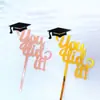 Novo Cartão de Inserção para Decoração de Bolo da Temporada de Formatura Transfronteiriça Chapéu de Formando Acrílico Decoração de Bolo de Aniversário para Festa de Formatura