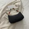 Bolso de hombro único y elegante con cuentas, moda nueva temporada 2026, simple y único, estilo ins retro, para mujer