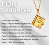 Collar de Acero de Titanio, Popular en Europa y América, Collar con Forma de Libro de Carta de Amor Grabada, Collar con Forma de Sobre de Carta de Amor Abrible, Cadena para Clavícula