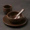 Configuração de Mesa de Restaurante Hot Pot Talheres Conjunto de Quatro Peças Hotel Chinês Restaurante de Yunnan Guizhou Sichuan Conjunto Comercial de Tigela e Prato de Cerâmica