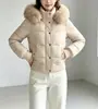 Chaqueta de Algodón Rosa Suave y Esponjosa con Capucha para Mujer Corta Nuevo Estilo 2026 Estilo Coreano Ajuste Delgado Abrigo de Algodón Abrigo de Alta Gama
