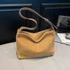 Outono e Inverno Nicho Textura Bolsa de Axila Bolsa Feminina 2025 Nova Bolsa Balde de Camurça Bolsa Simples de Ombro Transversal