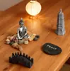 Piedra de Paisaje Musgo Micro-Paisaje Artesanías de Resina Estatuas de Buda Religiosas Piedra Falsa Adornos de Paisajismo Decoraciones Culturales y Creativas