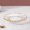 Juego de plato pequeño para frutas y cuenco para frutas de cristal de cristal creativo estilo europeo para sala de estar del hogar, juego de plato para dulces de lujo ligero y cuenco para ensalada de frutas