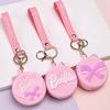 Porta-moedas Mini Chaveiro Bolsa de Chaves Silicone Desenho Animado Amor Barbie Armazenamento