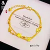 Pulsera de calabaza mariposa oro antiguo de alto color láser tienda de oro con joyería flash nicho lujo cuatro hojas