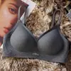 5517 Copa Fija de Gelatina Hueca Látex Sin Costuras Ropa Interior para Mujer Pecho Pequeño Push-up Transpirable Suave Soporte Cómodo Sujetador