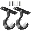 Accesorios de Soporte de Cortina Engrosados Soporte para Barra de Cortina Soporte para Barra Romana Base de Soporte para Perforación de Pared de Aleación de Aluminio