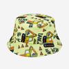 Sombrero de Pescador Versátil para Niños con Estampado de Excavadora de Dibujos Animados Europeo y Americano Transfronterizo Protección Solar para Exteriores Sombrero para el Sol
