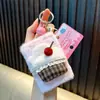 Espejo cuadrado de helado llavero de coche espejo plegable portátil colgante de bolsa de postre pequeño regalo para niñas venta al por mayor