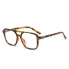 Nuevo Armazón de Gafas Retro de Doble Puente para Hombres, Gafas Planas con Filtro de Luz Azul, Se Pueden Equipar con Graduación, Para Cara Grande de Mujer, Armazón de Gafas Pequeño