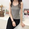 Camisola Estilo Coreano 2026 Primavera/Verão Roupa Íntima Camisa Base de Seda Brilhante Tricô de Seda Gelada Decote V Top Sexy Ajustado para Mulheres