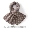 Cachecol estiloso de tricô de cashmere com jacquard de borboleta estilo britânico, nova coleção outono/inverno, aquecedor de pescoço quente e fashion para mulheres