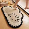Tapete de Banho de Lama Diatomácea Fofo Hello Kitty Absorvente de Água Antiderrapante Tapete de Banheiro Doméstico Entrada de Banheiro Tapete Resistente à Sujeira