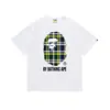 Transfronterizo En Stock Bape Suministro Estable a Largo Plazo Para Hombres y Mujeres Casual Deportivo Puro Algodón Manga Corta Cómodo Moda Camiseta