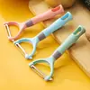 Gadgets de Cocina Cuchillo Pelador de Acero Inoxidable Artefacto Pelador de Patatas Cuchillo Raspador Melón y Fruta Cuchillo Pelador Multifuncional Melón y Rallador