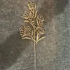 Hojas de rosa huecas con purpurina de Navidad suministros creativos de decoración navideña adornos colgantes para corona de árbol de Navidad venta al por mayor