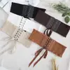 Em estoque Feminino cintura borla cadarço emagrecedor cinto renda largo cintura laço moda cinto decorativo