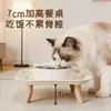 Cuenco Cerámico Doble Original para Gato, Cuenco para Mascota con Protección para el Cuello y Diseño Antiderrames, Cuenco de Comida y Agua, Alfombrilla para Mascota, Cambio de Color Personalizable