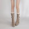 Botas Western de tacón grueso esmerilado, adelgazantes, estilo retro europeo y americano, con plataforma, slip-on, para mujer, Moda Otoño e Invierno 2026 Nuevas Botas Martin